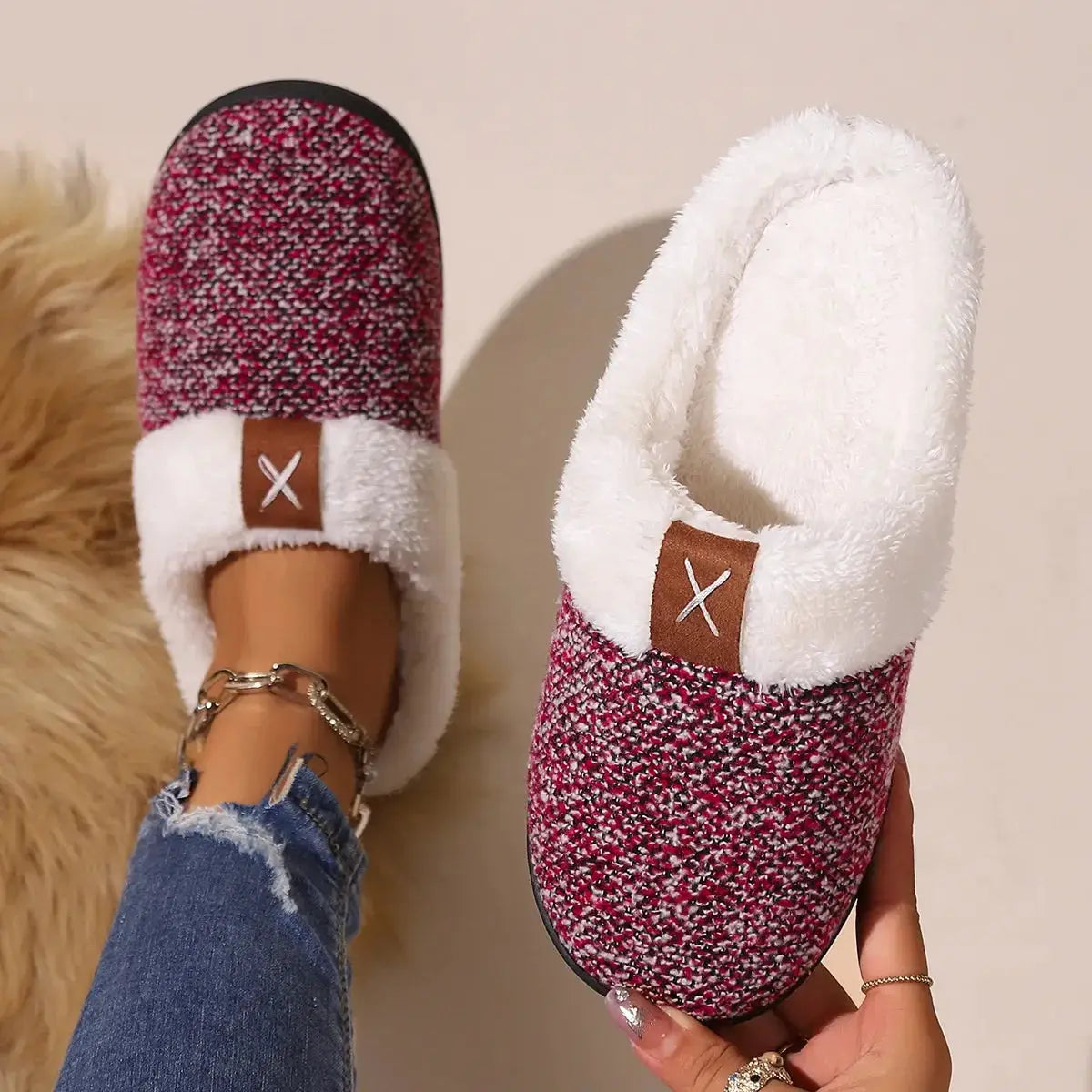 Cozy Fleece-Lined Slippers - Makw Official Site