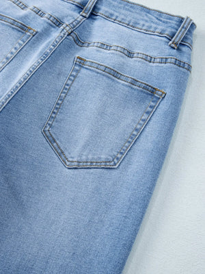 High Waist Wide Leg Washed Jeans - Makw Official Site