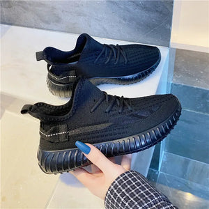 Mesh Lace-Up Platform Athletic Shoes - Makw Official Site