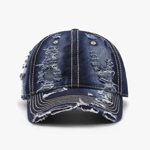 Distressed Adjustable Cotton Baseball Cap - Makw Official Site