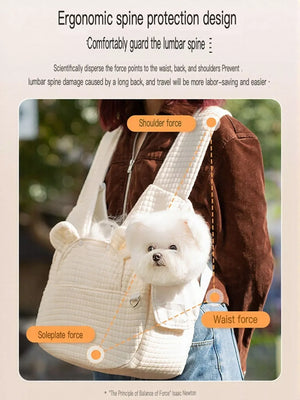 Comfortable Quilted Pet Carrier Sling Bag - Makw Official Site