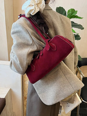 Solid Color Shoulder Bag - Makw Official Site