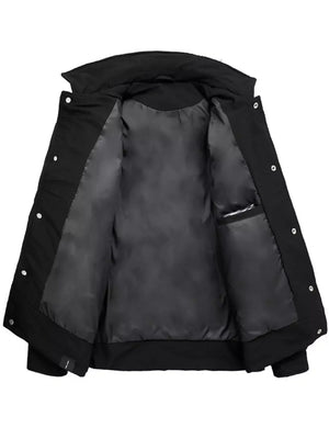 Men's Plus Size Quilted Snap-Down Padded Coat - Makw Official Site