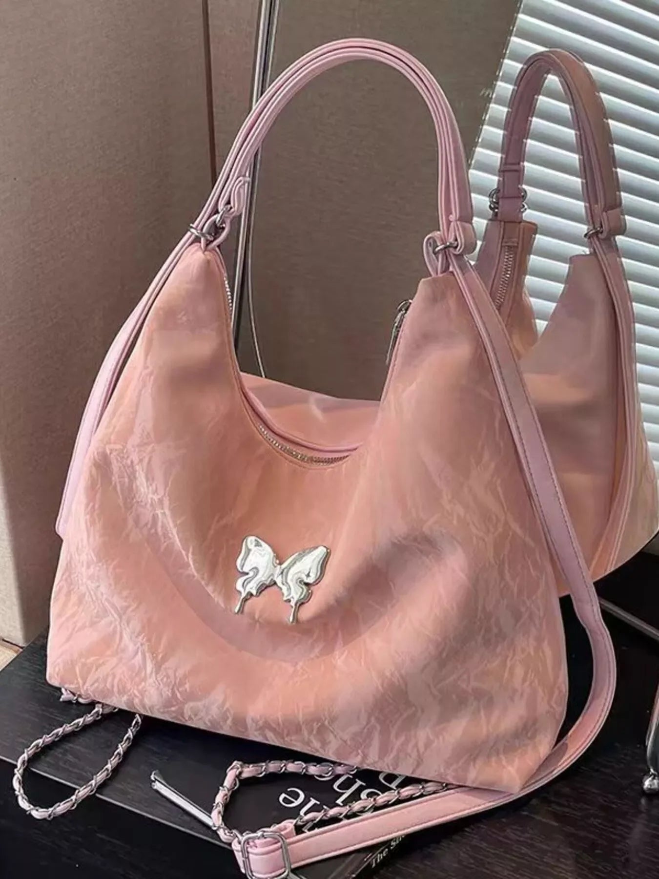 Butterfly Decor Convertible Shoulder Bag - Makw Official Site