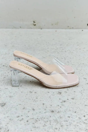 DDK Make Myself Clear Mule Block Heels - Makw Official Site